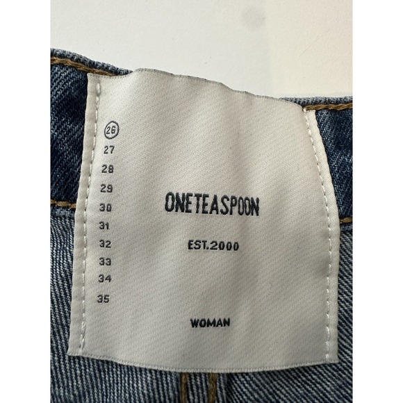 One Teaspoon Saints Jeans Women Size 26‎ Blue Distressed Bohemian Button Fly New - Picture 3 of 9